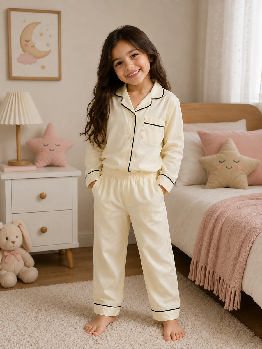 Bonni Way Classic Cream Cotton Pajama Set